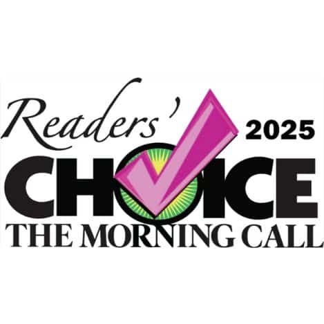 Logo for the Morning Call 2025 Readers' Choice award, for which Physical Therapy at St. Luke's was recognized as the best physical therapy rehab