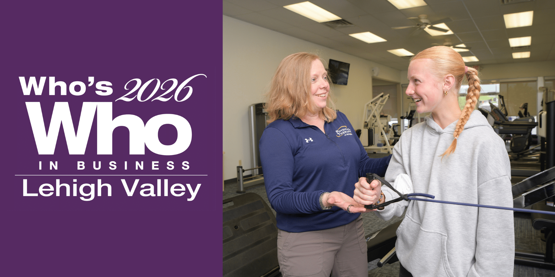 One of our expert physical therapists guides a patient performing an arm exercise, as part of a targeted routine designed to improve strength and mobility and reduce pain.